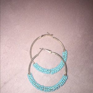 Zaful Jewelry - Gold and turquoise hoops Zaful Jewelry - Gold and turquoise hoops